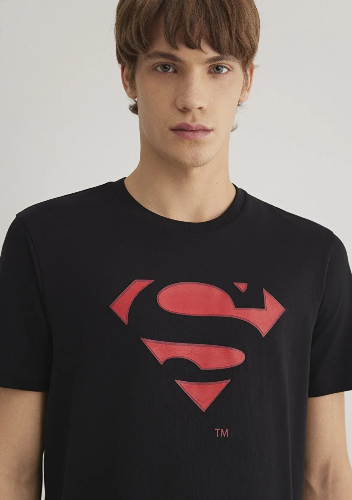 Resim Mavi Erkek Superman Baskılı T-Shirt M066875-900
