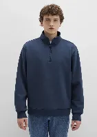 Resim Mavi Yarım Fermuarlı Erkek Sweat M0S10278-70490