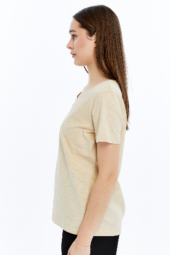 Resim Viole&More 1002 Flamlı  V Yaka Kadın T-shirt