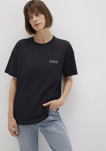 Resim Mavi Kısa Kol Kadın T-Shirt M1611309-900