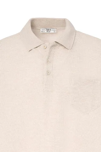 Resim Süvari Büyük Beden Polo Yaka Waffle  Erkek T-Shirt Sts1014000004