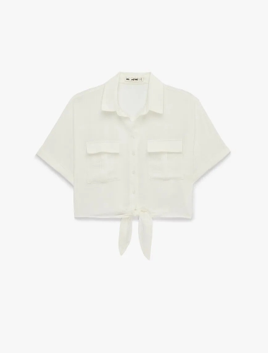 Resim Koton Kadın Kısa Kol Gömlek 6SAL60005IW