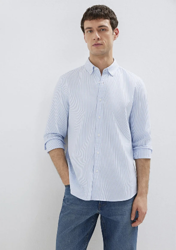 Resim Mavi Erkek Uzun Kol Gömlek M0211916-91471