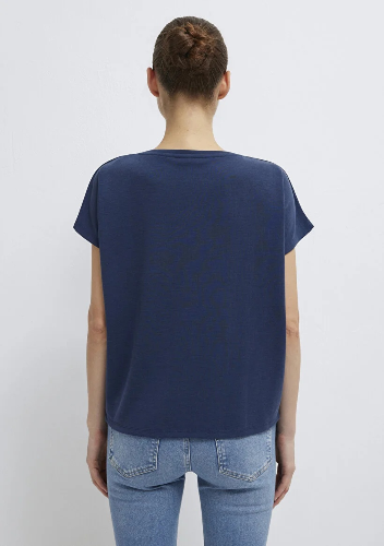 Resim Mavi Kısa Kol Kadın T-Shirt M167245-70487