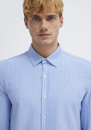 Resim Mavi Erkek Uzun Kol Gömlek M0211858-91409