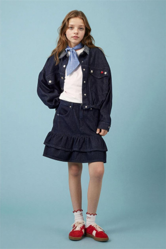 Resim Defacto Kız Çocuk Jean Ceket H2269A8/NM28