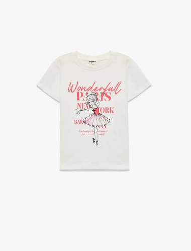 Resim Koton Kız Çocuk T-shirt 6SKG10110AK