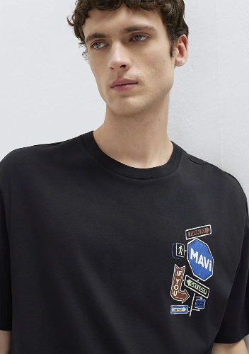 Resim Mavi Erkek T-shirt M0613391-900