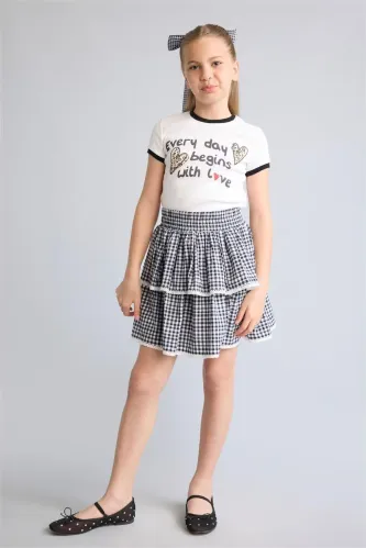 Resim Defacto Kız Çocuk T-shirt H8189A8/WT34