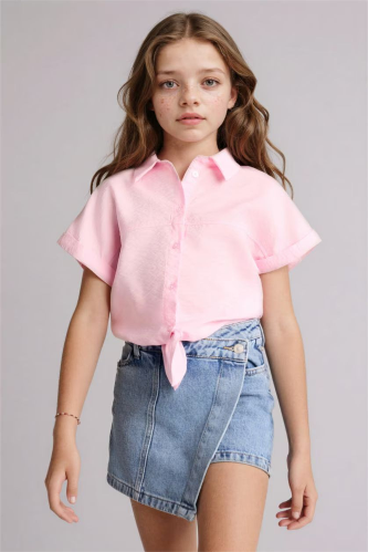 Resim Defacto Kız Çocuk Kısa Kol Gömlek H1519A8/PN441
