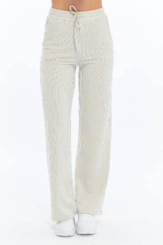 Resim Viole&More Kadın Kanvas Pantolon 2497 Çizgili