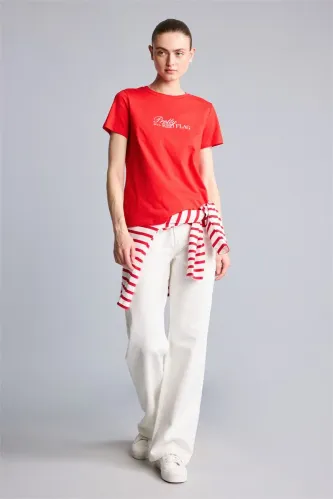 Resim Defacto Kadın T-Shirt H9679Ax/Rd256