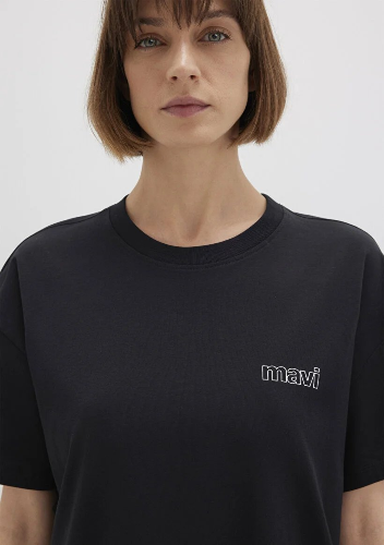 Resim Mavi Kısa Kol Kadın T-Shirt M1611309-900