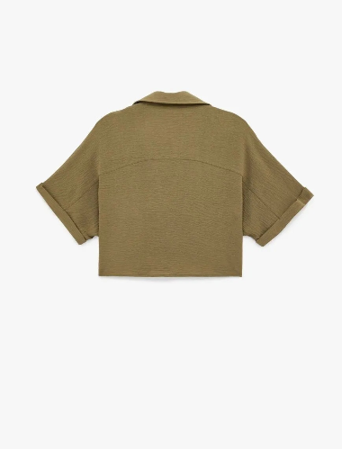 Resim Koton Kadın Kısa Kol Gömlek 6SAL60005IW