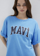 Resim Mavi Kadın T-shirt M1600843-91478