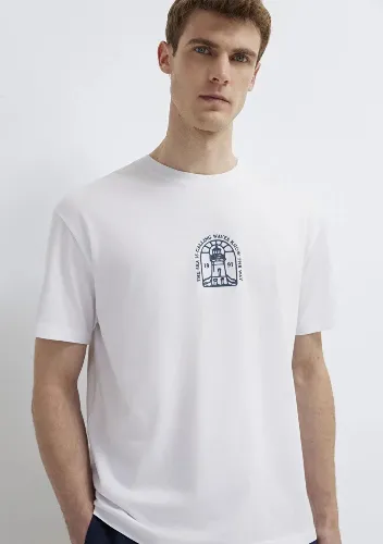 Resim Mavi Erkek T-shirt M0613283-620