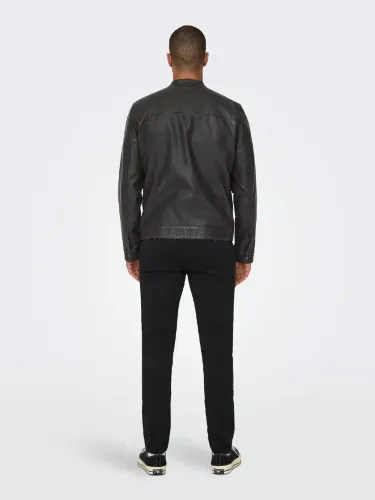 Resim Only & Sons Onsmike Pu Racer Jacket Otw Vd Noos Erkek Deri Mont Ve Ceket 22012339