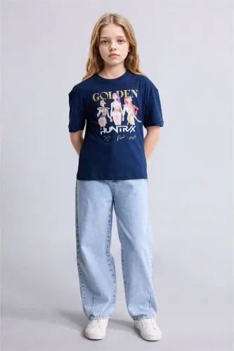 Resim Defacto Kız Çocuk T-shirt H7343A8/NV31