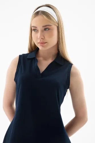 Resim Fashion Friends Kadın Polo V Yaka Kolsuz Elbise 26Y0600K1