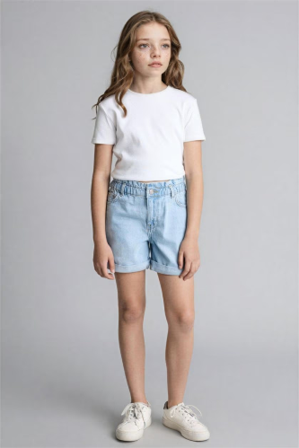 Resim Defacto Kız Çocuk Kot&Kanvas Şort B8113A8/NM63
