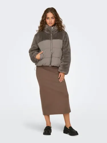 Resim Only Onlwanja Fur Puffer Mıx Jacket Noos Otw Kadın Mont 15292945