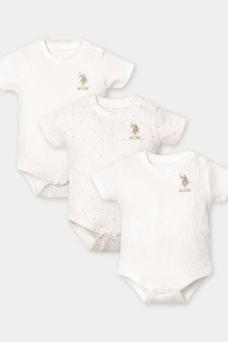 Resim U.S. Polo Assn Bebek Kız Bebek Üçlü Body Usb2953