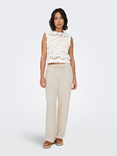 Resim Only Onlsıesta Mw Pull-Up Lınen Bl Pnt Noos Kadın Kanvas Pantolon 15322263