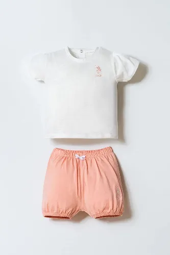 Resim U.S. Polo Assn Bebek Kız Bebek Şort Takım USB2987