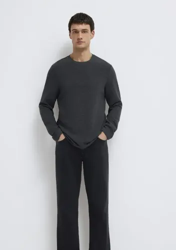 Resim Mavi Erkek T-Shirt M064622-26834 Uzun Kol