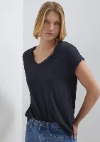 Resim Mavi Kadın Basıc V Yaka T-Shirt M167714-85315