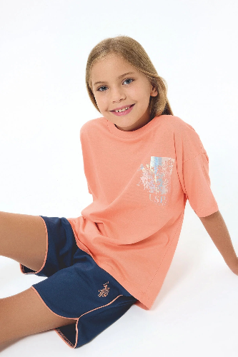 Resim U.S. Polo Assn Kids Kız Çocuk Şort Takım US2522-4