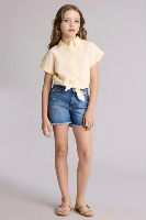 Resim Defacto Kız Çocuk Kısa Kol Gömlek H1519A8/YL496