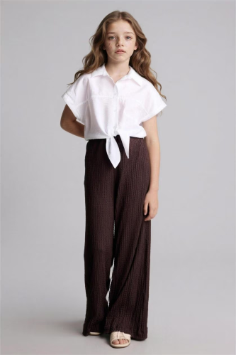 Resim Defacto Kız Çocuk Kısa Kol Gömlek H1519A8/WT34