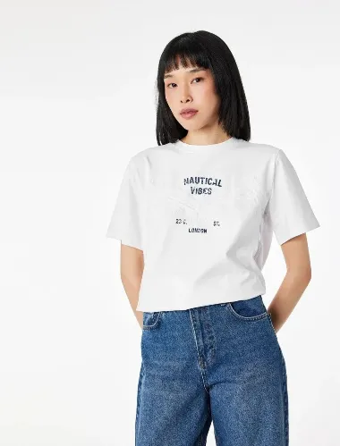Resim Koton Kadın T-shirt 6SAK50378EK