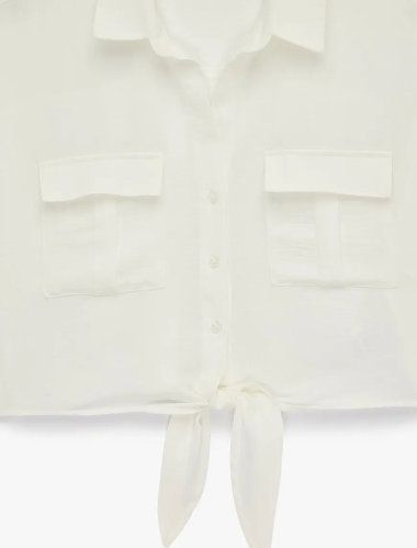 Resim Koton Kadın Kısa Kol Gömlek 6SAL60005IW