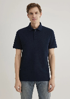 Resim Mavi Polo Yaka Erkek T-shirt M0612521-70490