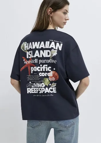 Resim Mavi Kadın T-shirt M1613921-70087