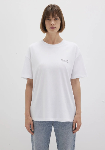 Resim Mavi Kısa Kol Kadın T-Shirt M1611309-620