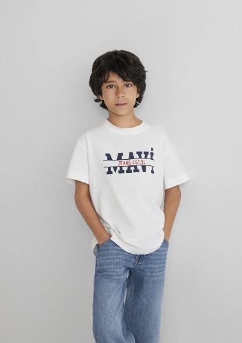 Resim Mavi Erkek Çocuk Tişört M6610397-70057