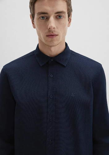 Resim Mavi Uzun Kol Erkek Gömlek M0211656-80872