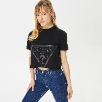 Resim Guess Adele Crop T-Shırt Kadın T-Shirt V2Yı06K8Hm0-Jblk