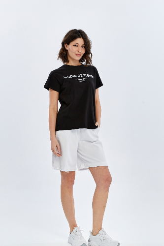 Resim Viole&More Kadın T-Shirt Yk20 Jardın De Flerus Baskılı