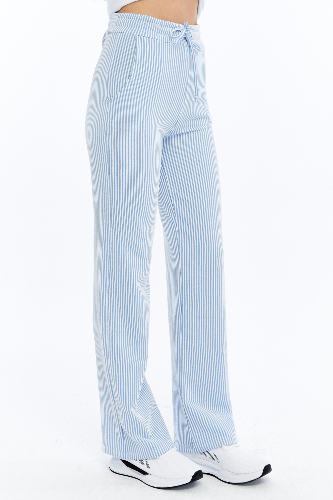 Resim Viole&More Kadın Kanvas Pantolon 2497 Çizgili