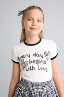 Resim Defacto Kız Çocuk T-shirt H8189A8/WT34