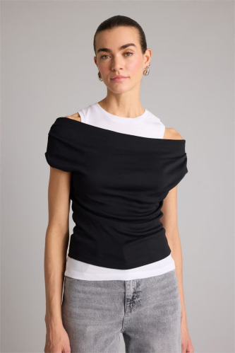 Resim Defacto Kadın T-shirt G9546AX/BK81