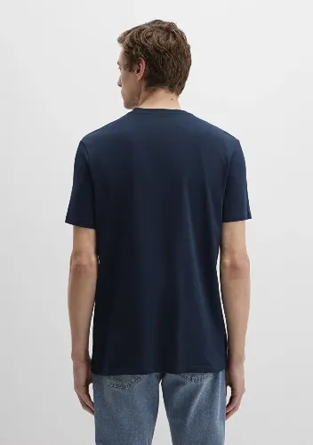 Resim Mavi Baskılı Erkek T-Shirt M0610635-70490