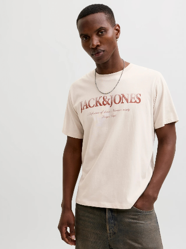Resim Jack & Jones Jjdevın Daytona Prınt Tee Ss Crew Ln Erkek T-Shirt 12290173