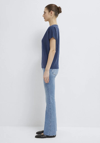 Resim Mavi Kısa Kol Kadın T-Shirt M167245-70487