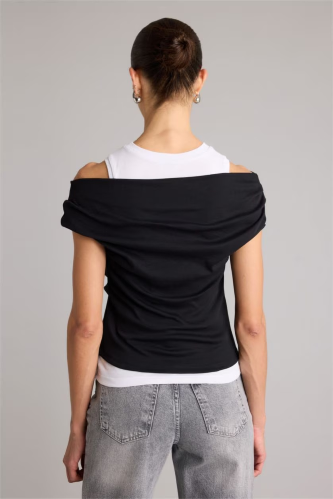 Resim Defacto Kadın T-shirt G9546AX/BK81