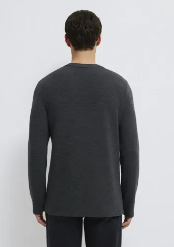 Resim Mavi Erkek T-Shirt M064622-26834 Uzun Kol